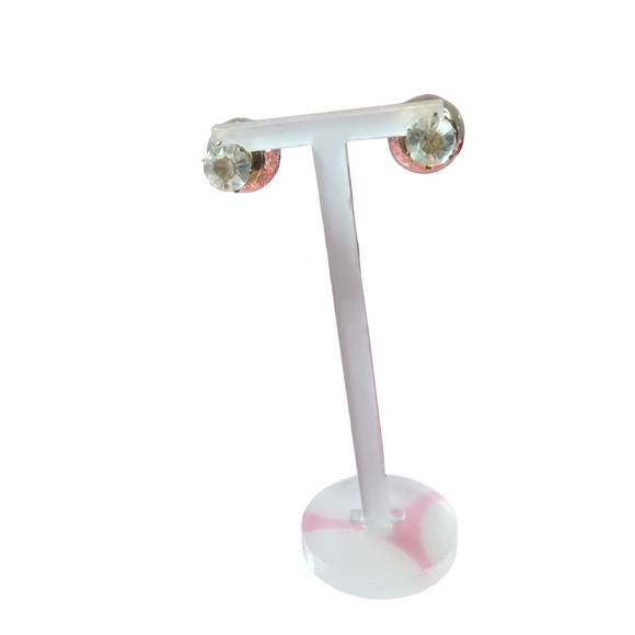 Ivory & Pink Double-sided Glass Ball Dry Flower Earrings - Picture 3 of 6